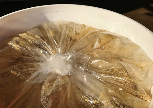 発酵柚子カスで米ぬかボカシ