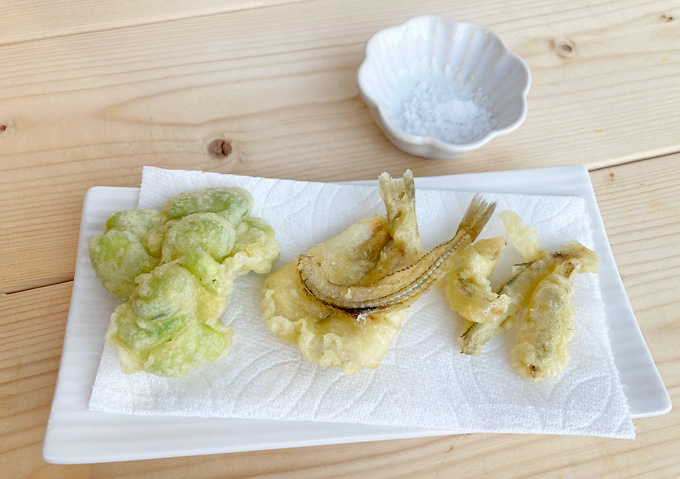 釣りシロギスの天ぷら／さばき方／レシピ／食べ方／旬の食材５月（そら豆・メゴチ）