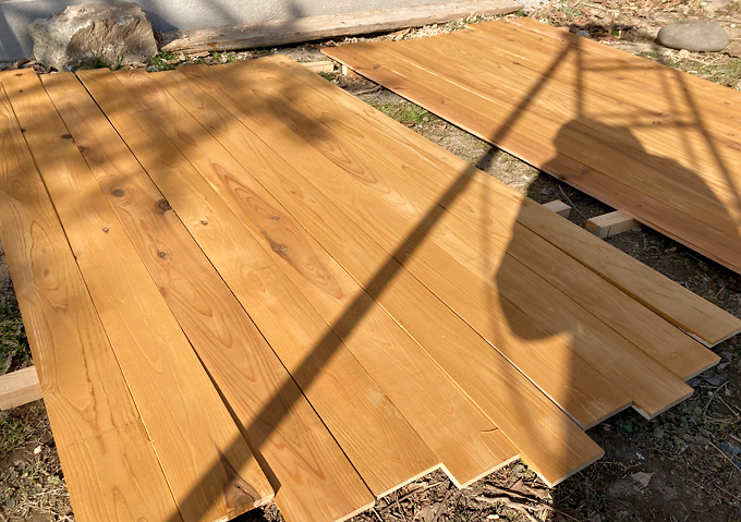 ウッドフェンス／木材目隠し板（簡単DIY）自分で基礎から作る／塗料（オイルステイン／キシラデコールエクステリア）自宅庭