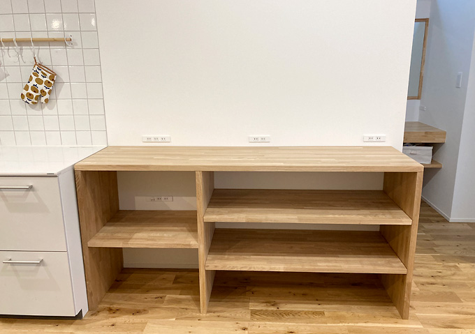 簡単DIY／収納棚の作り方（天然木／集成材／無垢板）キッチンカウンター