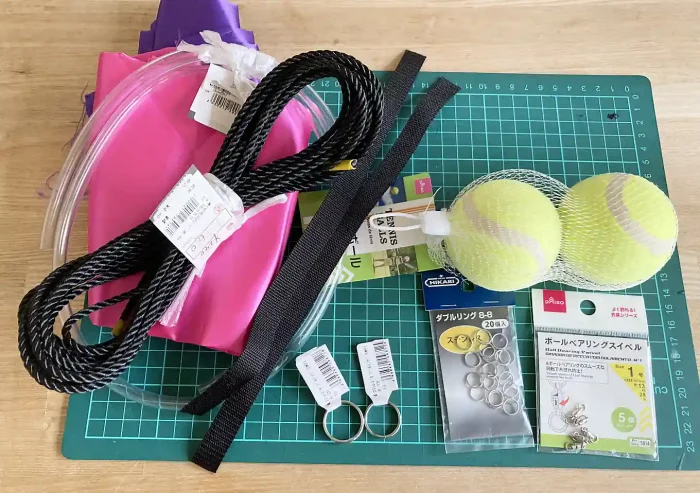 簡単・ポイの作り方DIY/ルミカ夜の遊びジャグリングpoi/子供と遊び/テニスボール・材料・持ち手
