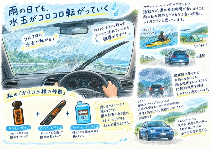 ガラコ三種の神器/輸入車フロントガラス/ビビリ対策/ガガガ/引っかかる/撥水